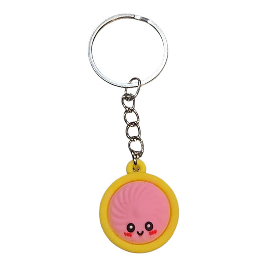Cute Smiley Pink Swirl Squishy Keychain | Backpack & Purse Charm