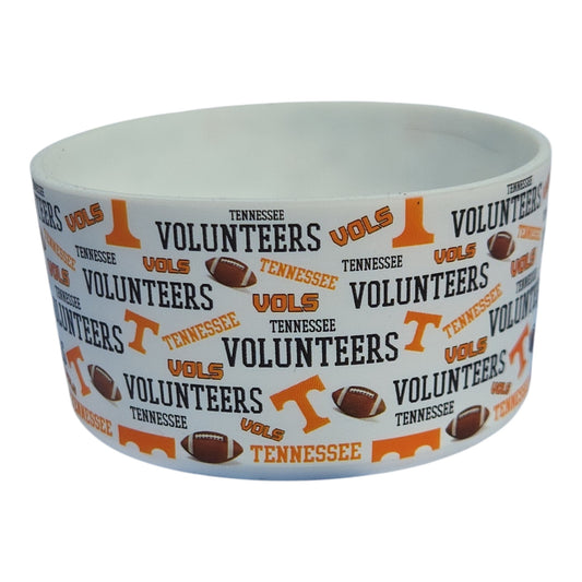 Tennessee Volunteers Vols silicone tumbler boot with orange football design