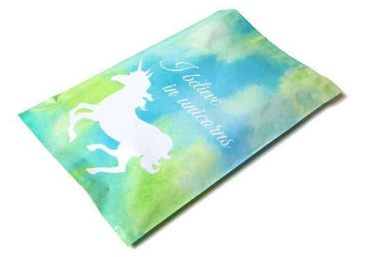 Unicorn Tie Dye Blue Poly Mailers Size 10x13 Colorful Shipping Bags