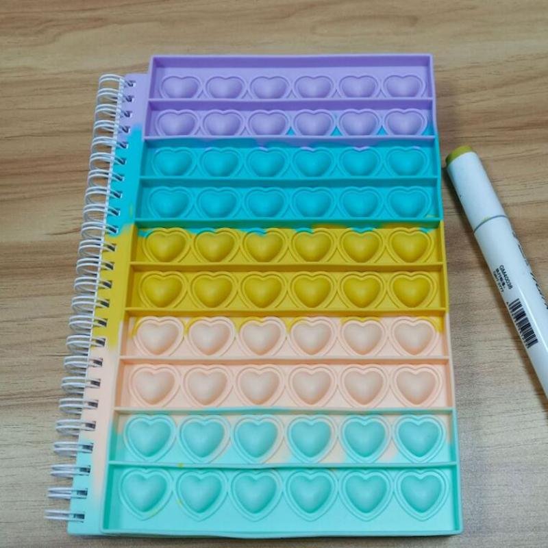 Valentine Heart Bubble Pop Fidget Spiral Notebook