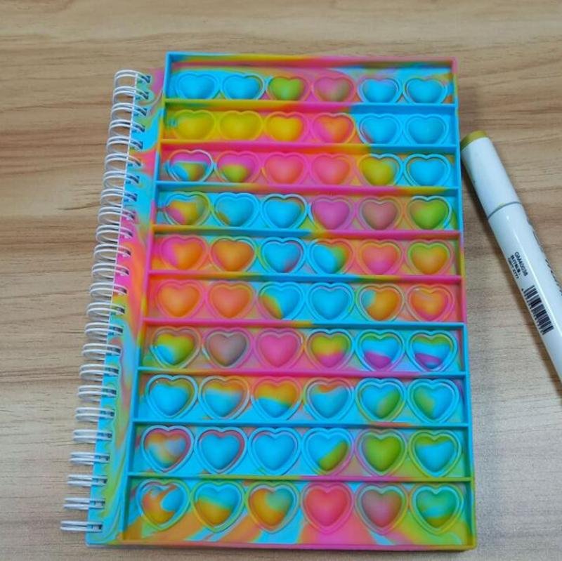 Valentine Heart Bubble Pop Fidget Spiral Notebook