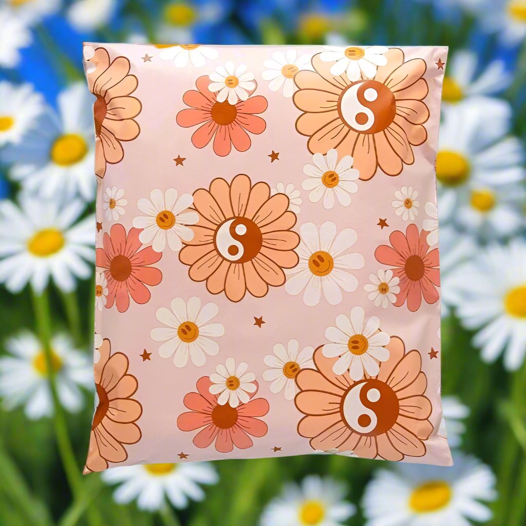 Yin Yang Daisy Poly Mailers Size 10x13 Shipping Bags